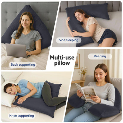 Giselle Home & Garden > Bedding > Pillows Giselle V Shape Pillow Boomerang Nursing Body Cushion Grey