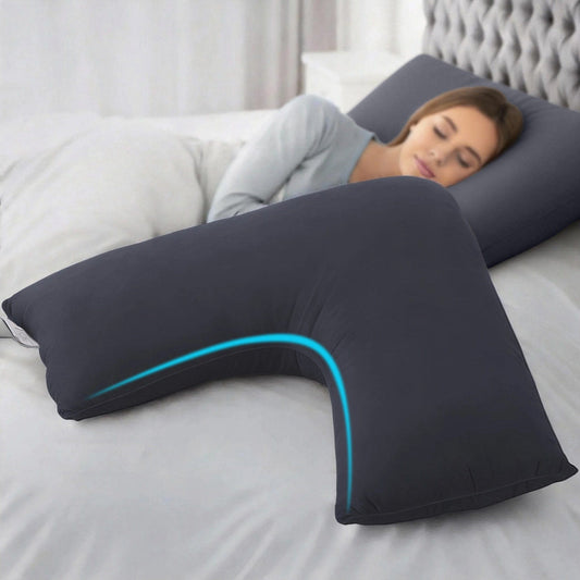 Giselle Home & Garden > Bedding > Pillows Giselle V Shape Pillow Boomerang Nursing Body Cushion Grey