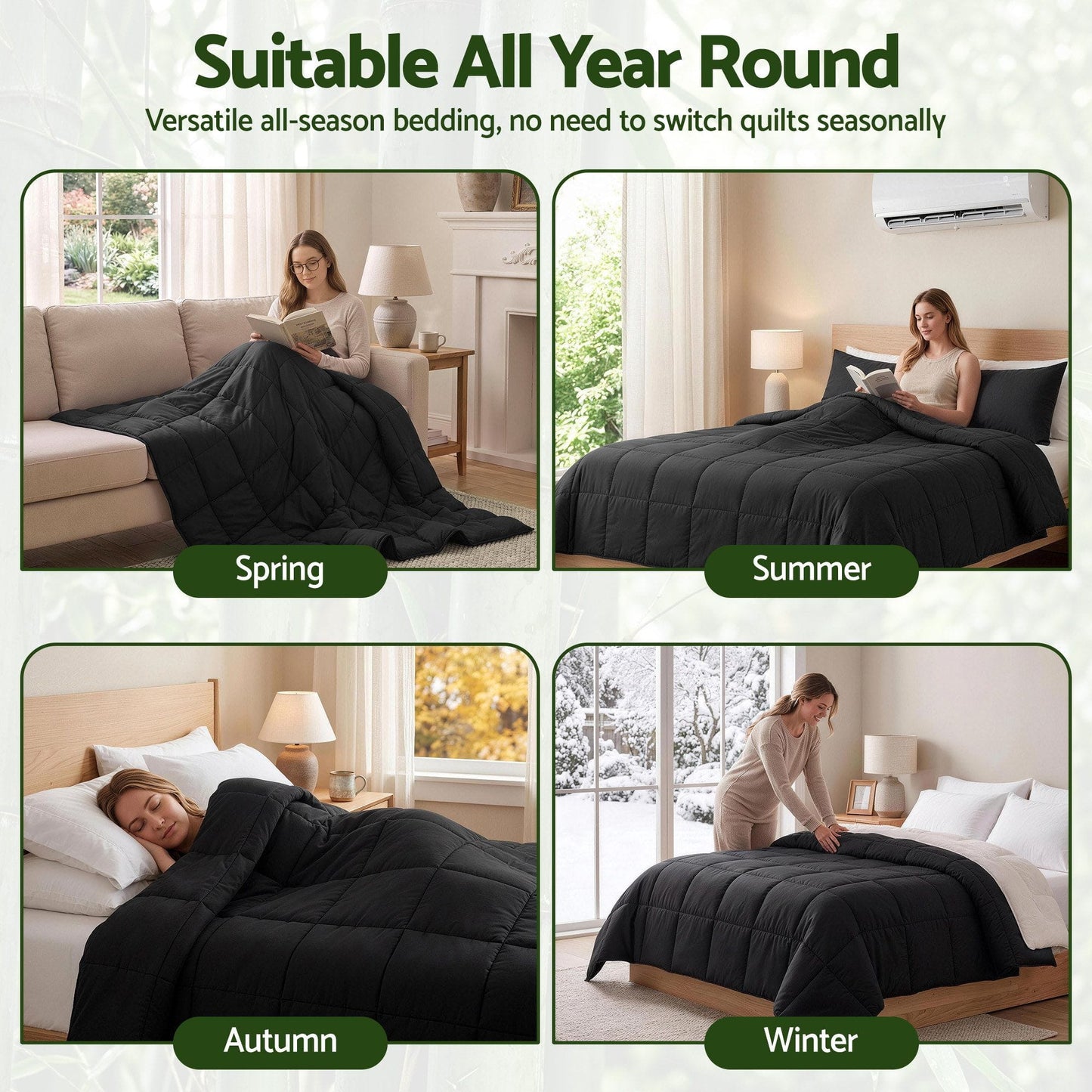 Giselle Home & Garden > Bedding > Quilts & Duvets Giselle 200GSM Bamboo Microfibre Double Quilt Lightweight All Season Doona Duvet