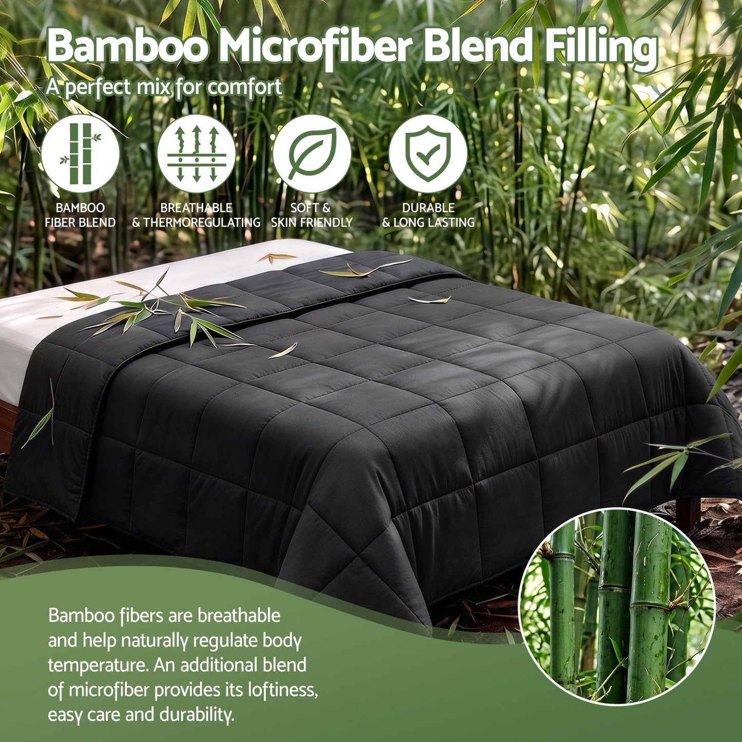 Giselle Home & Garden > Bedding > Quilts & Duvets Giselle 200GSM Bamboo Microfibre Super King Quilt Lightweight All Season Doona