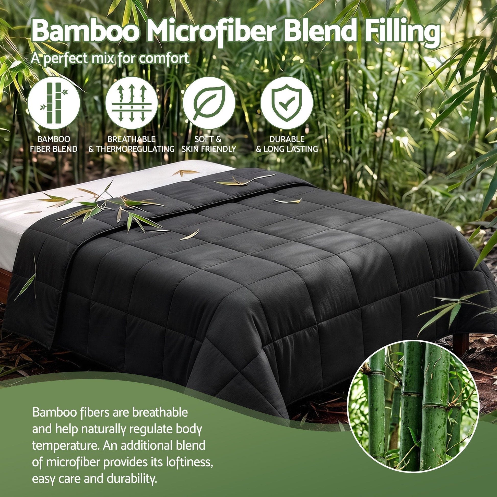Giselle Home & Garden > Bedding > Quilts & Duvets Giselle 200GSM Bamboo Microfibre Super King Quilt Lightweight All Season Doona