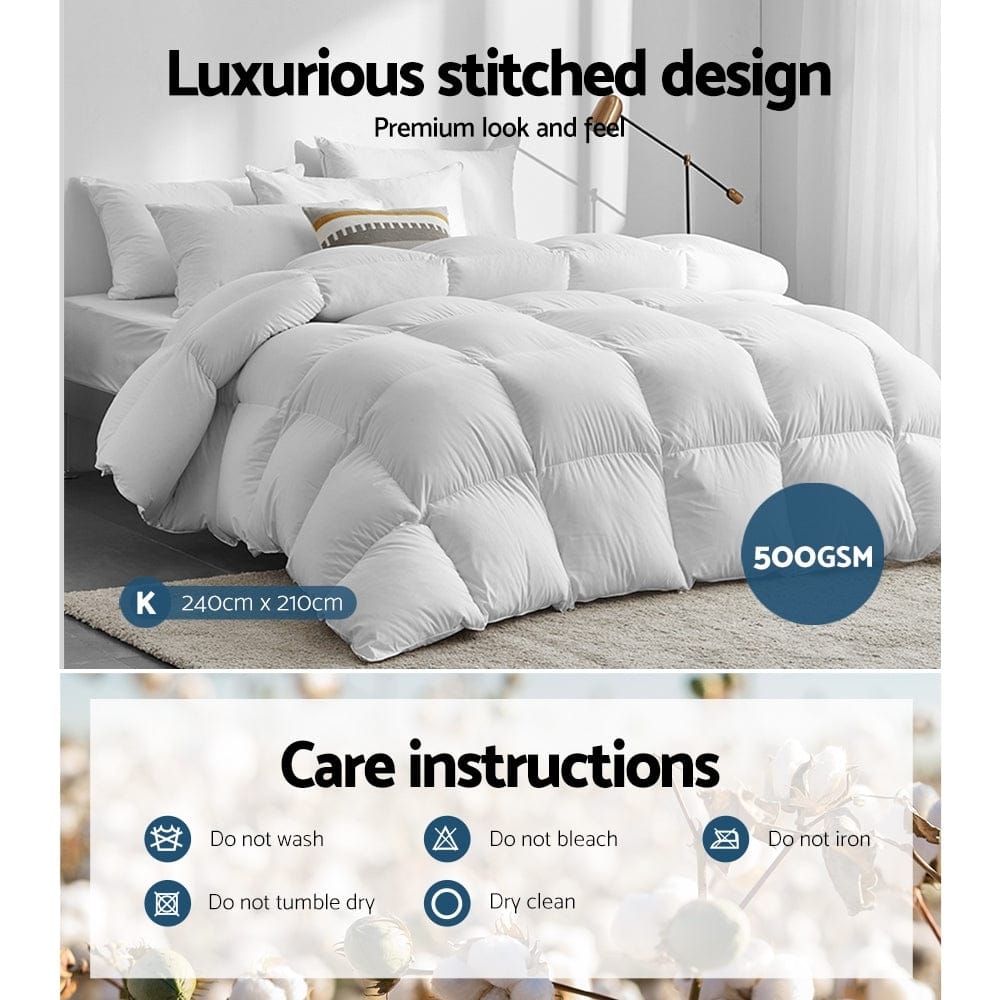 Giselle Home & Garden > Bedding > Quilts & Duvets Giselle Bedding 500GSM Duck Down Feather Quilt King