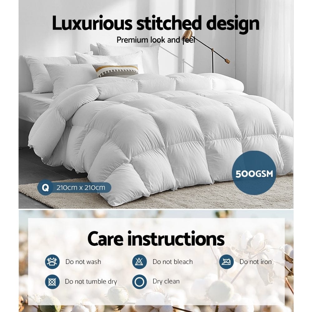 Giselle Home & Garden > Bedding > Quilts & Duvets Giselle Bedding 500GSM Duck Down Feather Quilt Queen