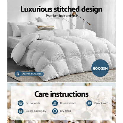 Giselle Home & Garden > Bedding > Quilts & Duvets Giselle Bedding 500GSM Duck Down Feather Quilt Queen