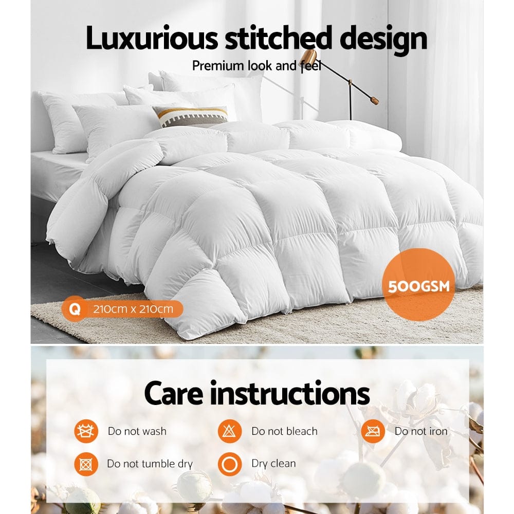 Giselle Home & Garden > Bedding > Quilts & Duvets Giselle Bedding 500GSM Goose Down Feather Quilt Queen