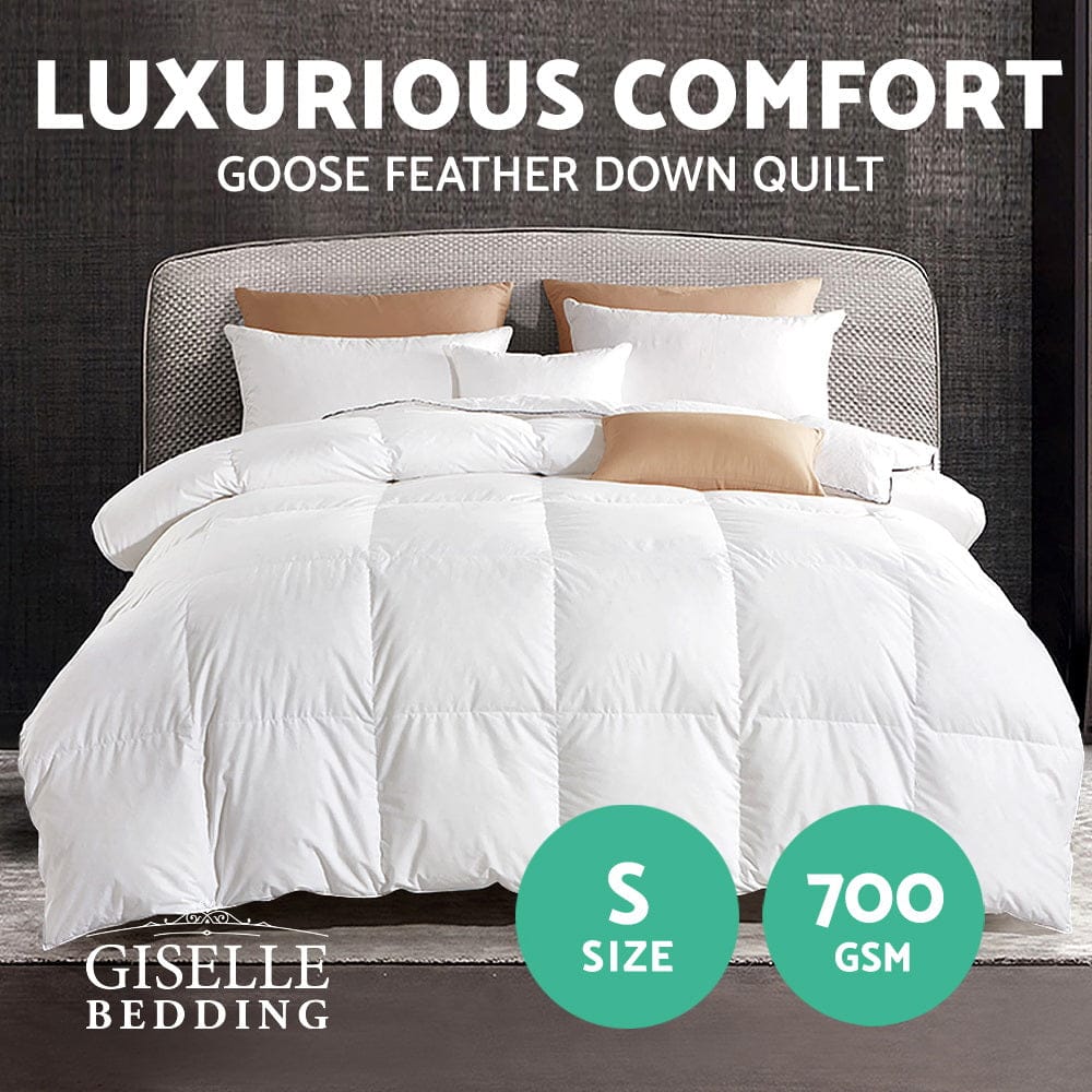Giselle Home & Garden > Bedding > Quilts & Duvets Giselle Bedding 700GSM Goose Down Feather Quilt Single
