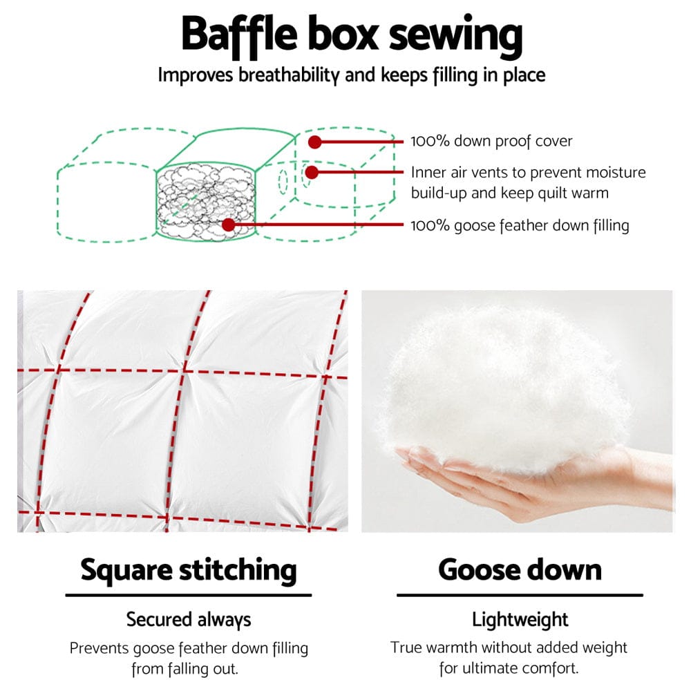 Giselle Home & Garden > Bedding > Quilts & Duvets Giselle Bedding 700GSM Goose Down Feather Quilt Single