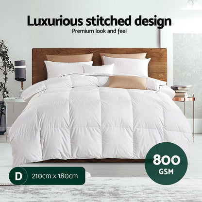 Giselle Home & Garden > Bedding > Quilts & Duvets Giselle Bedding 800GSM Goose Down Feather Quilt Winter Blanket Duvet Comforter Double
