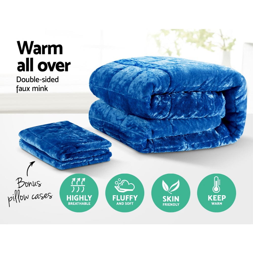 Giselle Home & Garden > Bedding > Quilts & Duvets Giselle Bedding Faux Mink Quilt Blue Queen