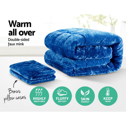 Giselle Home & Garden > Bedding > Quilts & Duvets Giselle Bedding Faux Mink Quilt Blue Queen