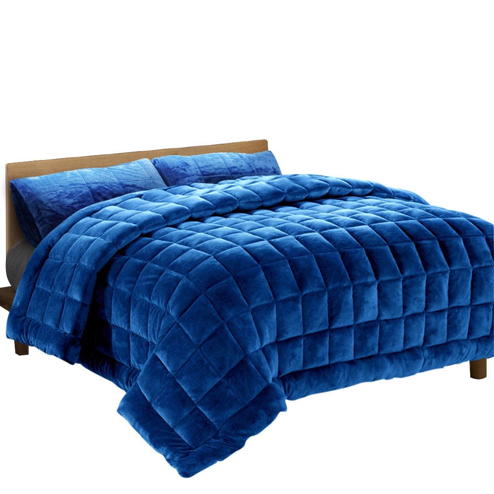 Giselle Home & Garden > Bedding > Quilts & Duvets Giselle Bedding Faux Mink Quilt Blue Queen