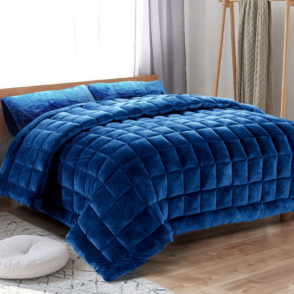 Giselle Home & Garden > Bedding > Quilts & Duvets Giselle Bedding Faux Mink Quilt Blue Queen