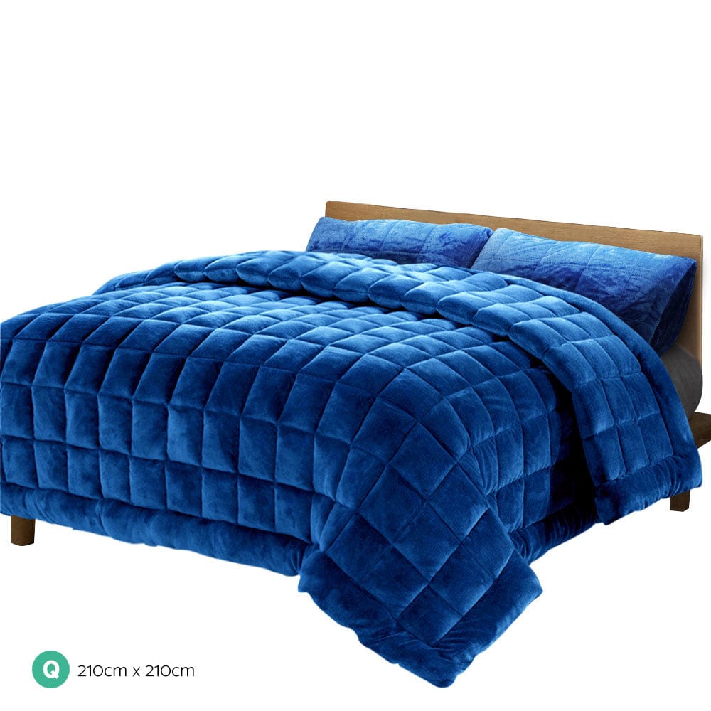 Giselle Home & Garden > Bedding > Quilts & Duvets Giselle Bedding Faux Mink Quilt Blue Queen