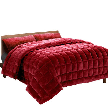 Giselle Home & Garden > Bedding > Quilts & Duvets Giselle Bedding Faux Mink Quilt Burgundy Queen
