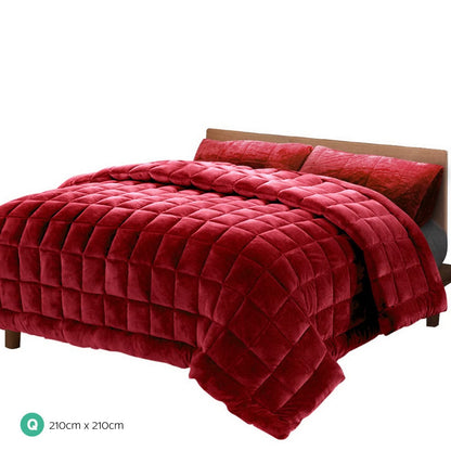 Giselle Home & Garden > Bedding > Quilts & Duvets Giselle Bedding Faux Mink Quilt Burgundy Queen