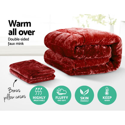 Giselle Home & Garden > Bedding > Quilts & Duvets Giselle Bedding Faux Mink Quilt Burgundy Queen