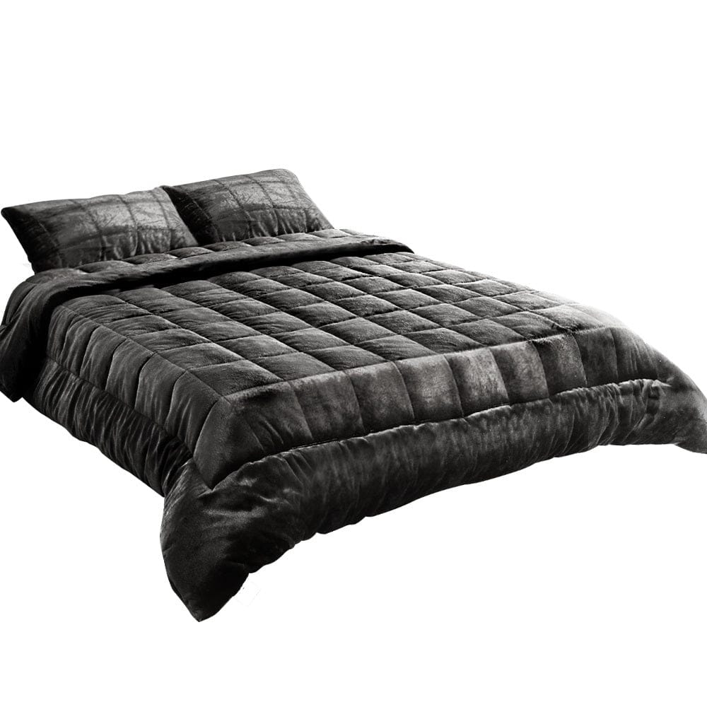 Giselle Home & Garden > Bedding > Quilts & Duvets Giselle Bedding Faux Mink Quilt Charcoal Double