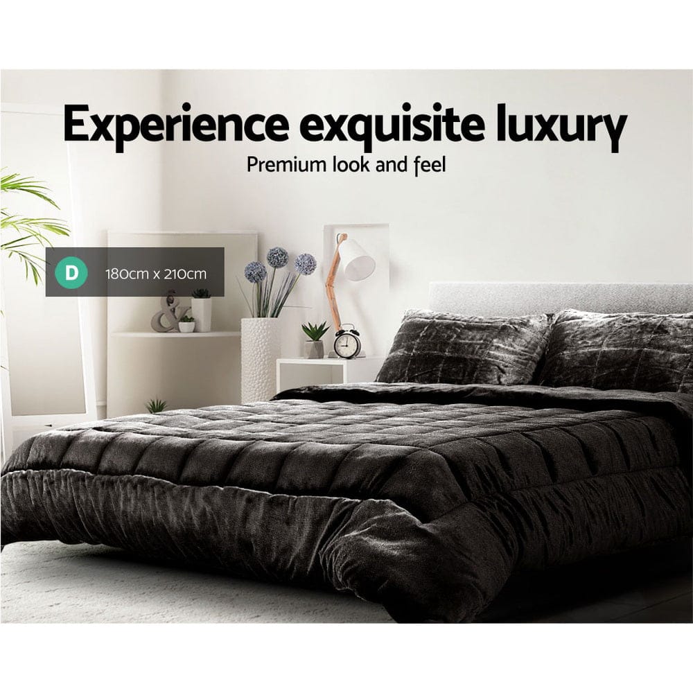 Giselle Home & Garden > Bedding > Quilts & Duvets Giselle Bedding Faux Mink Quilt Charcoal Double
