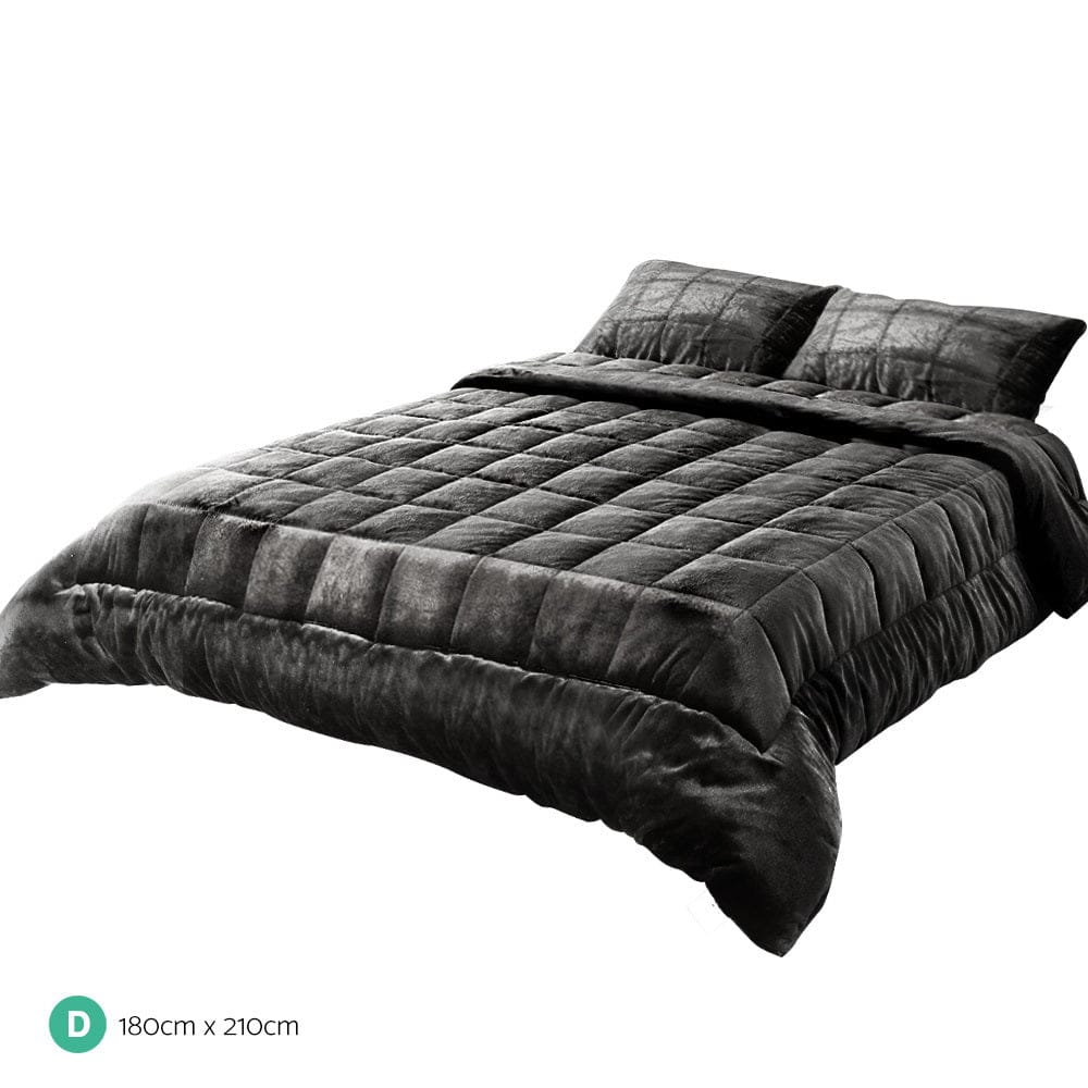 Giselle Home & Garden > Bedding > Quilts & Duvets Giselle Bedding Faux Mink Quilt Charcoal Double