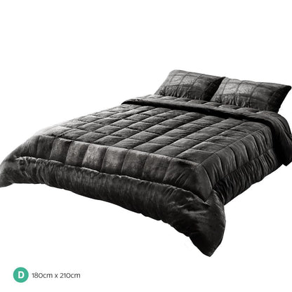 Giselle Home & Garden > Bedding > Quilts & Duvets Giselle Bedding Faux Mink Quilt Charcoal Double