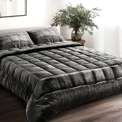 Giselle Home & Garden > Bedding > Quilts & Duvets Giselle Bedding Faux Mink Quilt Charcoal Queen