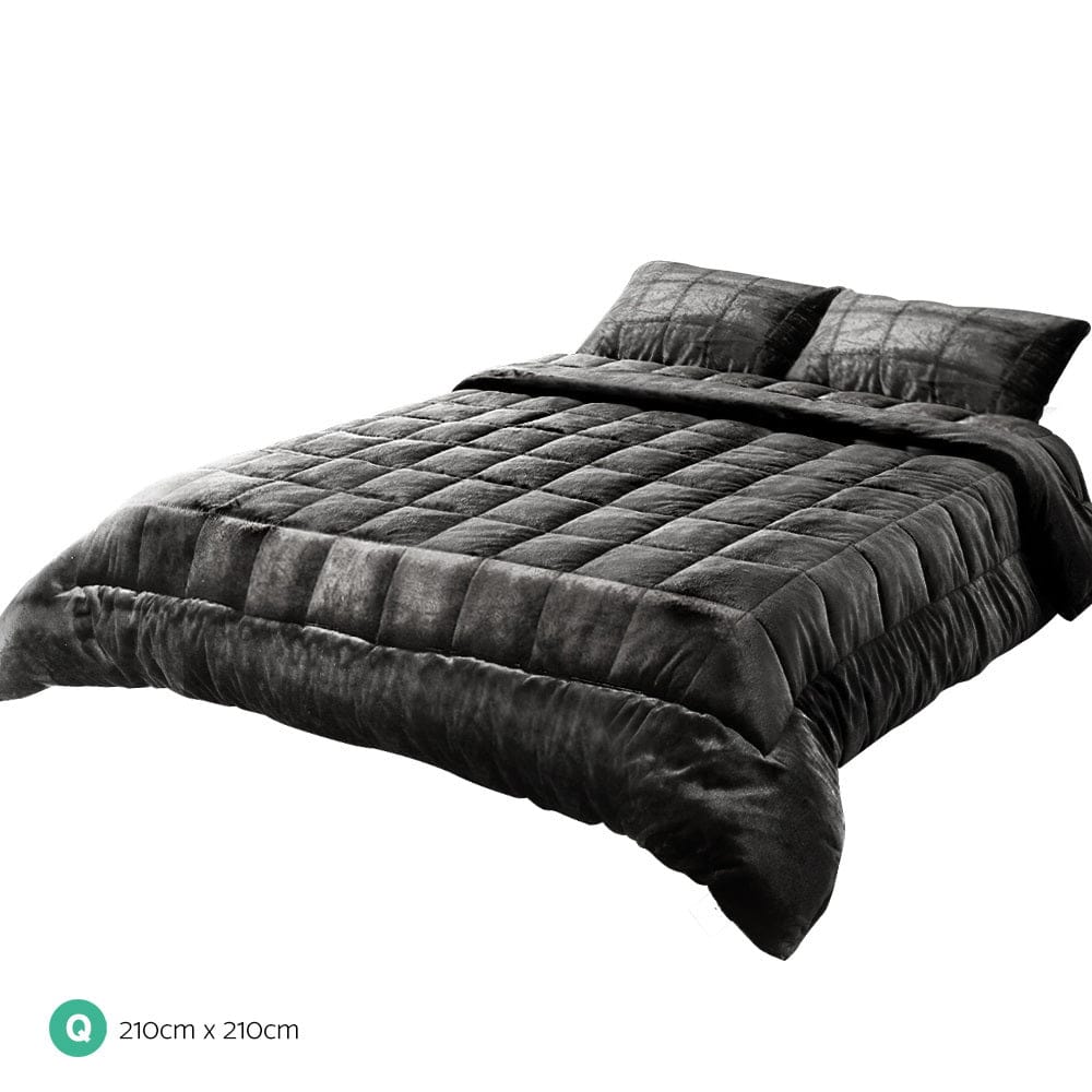 Giselle Home & Garden > Bedding > Quilts & Duvets Giselle Bedding Faux Mink Quilt Charcoal Queen