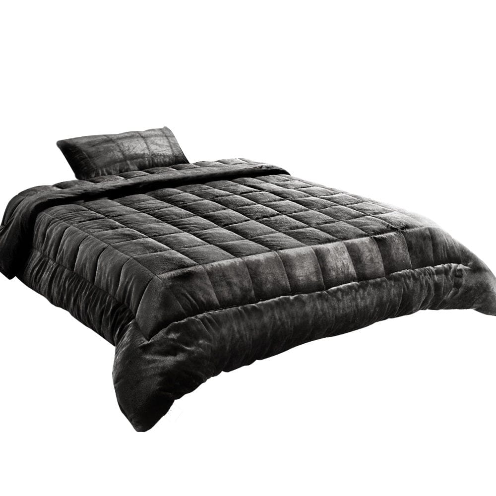 Giselle Home & Garden > Bedding > Quilts & Duvets Giselle Bedding Faux Mink Quilt Charcoal Single