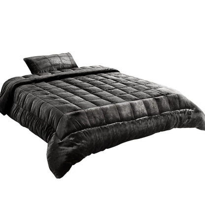 Giselle Home & Garden > Bedding > Quilts & Duvets Giselle Bedding Faux Mink Quilt Charcoal Single