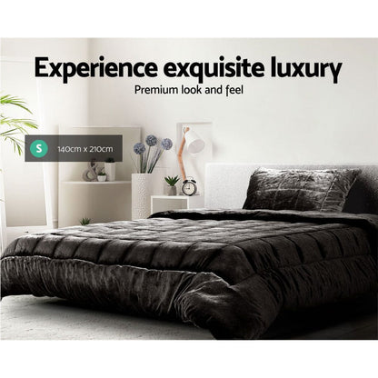 Giselle Home & Garden > Bedding > Quilts & Duvets Giselle Bedding Faux Mink Quilt Charcoal Single