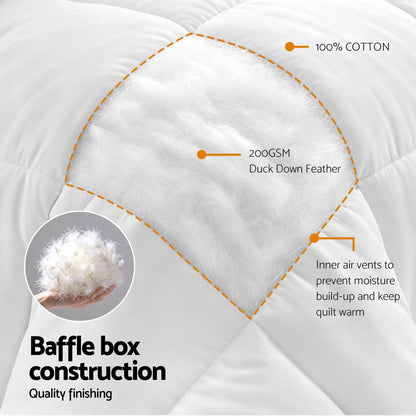 Giselle Home & Garden > Bedding > Quilts & Duvets Giselle Bedding King Quilt, 200GSM Summer Duck Down Feather Doona Insert