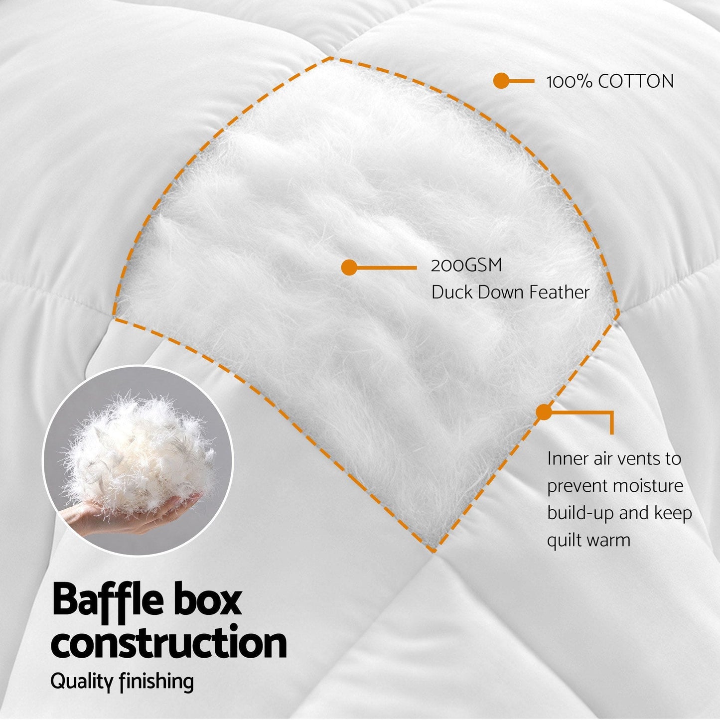 Giselle Home & Garden > Bedding > Quilts & Duvets Giselle Bedding Queen Quilt, 200GSM Summer Duck Down Feather Doona Insert