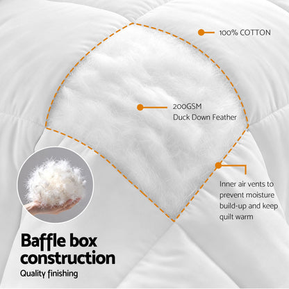 Giselle Home & Garden > Bedding > Quilts & Duvets Giselle Bedding Single Quilt, 200GSM Summer Duck Down Feather Doona Insert