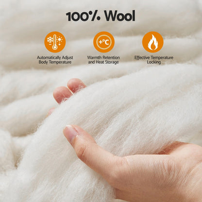 Giselle Home & Garden > Bedding > Quilts & Duvets Giselle Bedding Wool Quilt 500GSM Thick Queen Winter Doona Baffle Box Construction 100% Wool Filling