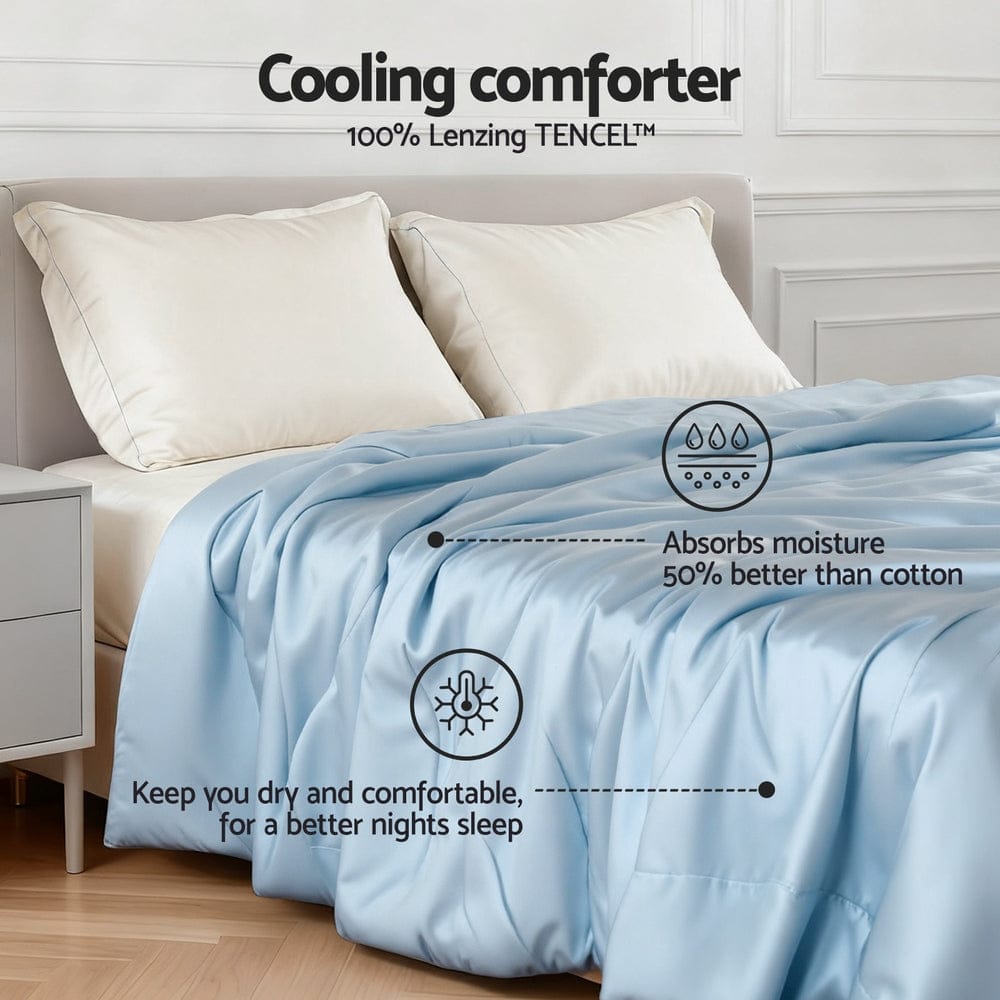 Giselle Home & Garden > Bedding > Quilts & Duvets Giselle Tencel Quilt 200GSM Summer Quilts Comforter Doona Light Weight Soft Throw Blanket Double