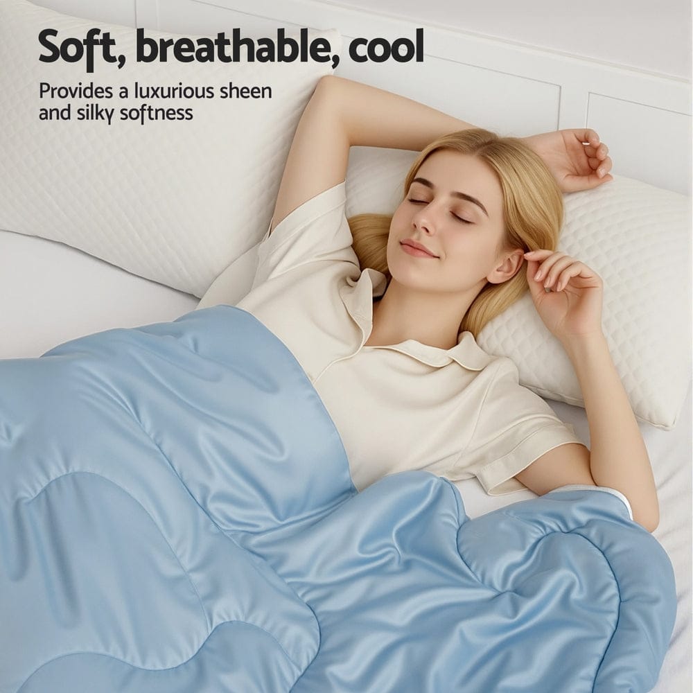 Giselle Home & Garden > Bedding > Quilts & Duvets Giselle Tencel Quilt 200GSM Summer Quilts Comforter Doona Light Weight Soft Throw Blanket Queen