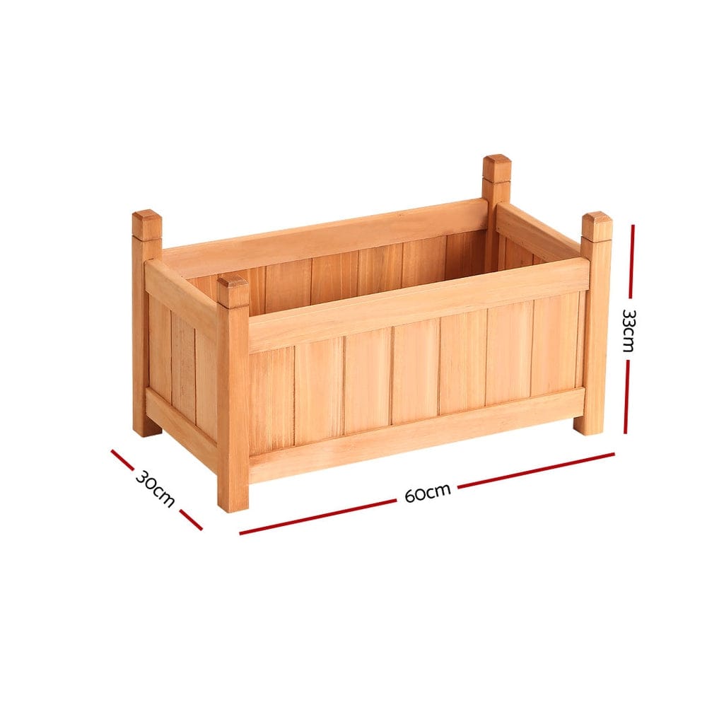 Green Fingers Home & Garden > Garden Beds > Garden Beds & Planters Green Fingers Garden Bed 60x30x33cm Wooden Planter Box Raised Container Growing