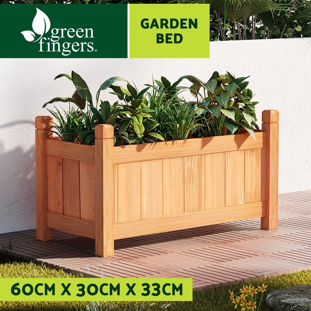 Green Fingers Home & Garden > Garden Beds > Garden Beds & Planters Green Fingers Garden Bed 60x30x33cm Wooden Planter Box Raised Container Growing