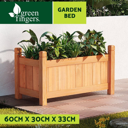 Green Fingers Home & Garden > Garden Beds > Garden Beds & Planters Green Fingers Garden Bed 60x30x33cm Wooden Planter Box Raised Container Growing