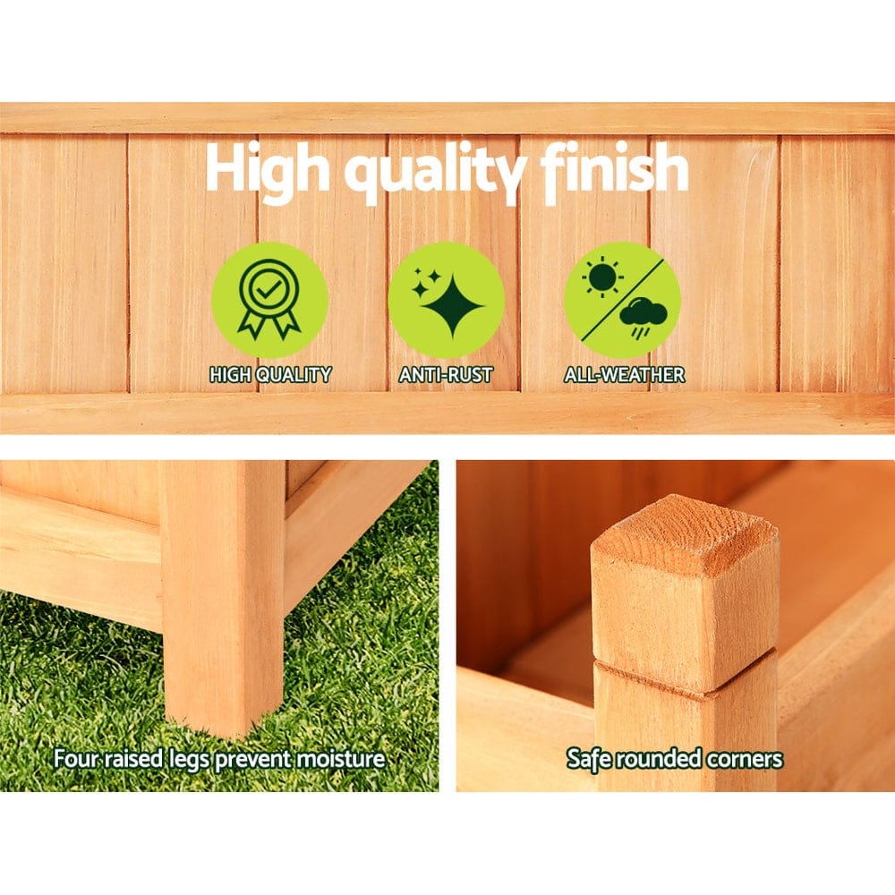 Green Fingers Home & Garden > Garden Beds > Garden Beds & Planters Green Fingers Garden Bed 60x30x33cm Wooden Planter Box Raised Container Growing
