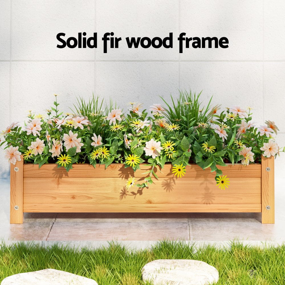 Green Fingers Home & Garden > Garden Beds > Garden Beds & Planters Green Fingers Garden Bed 65x33x16cm Wooden Planter Box Raised Container Growing