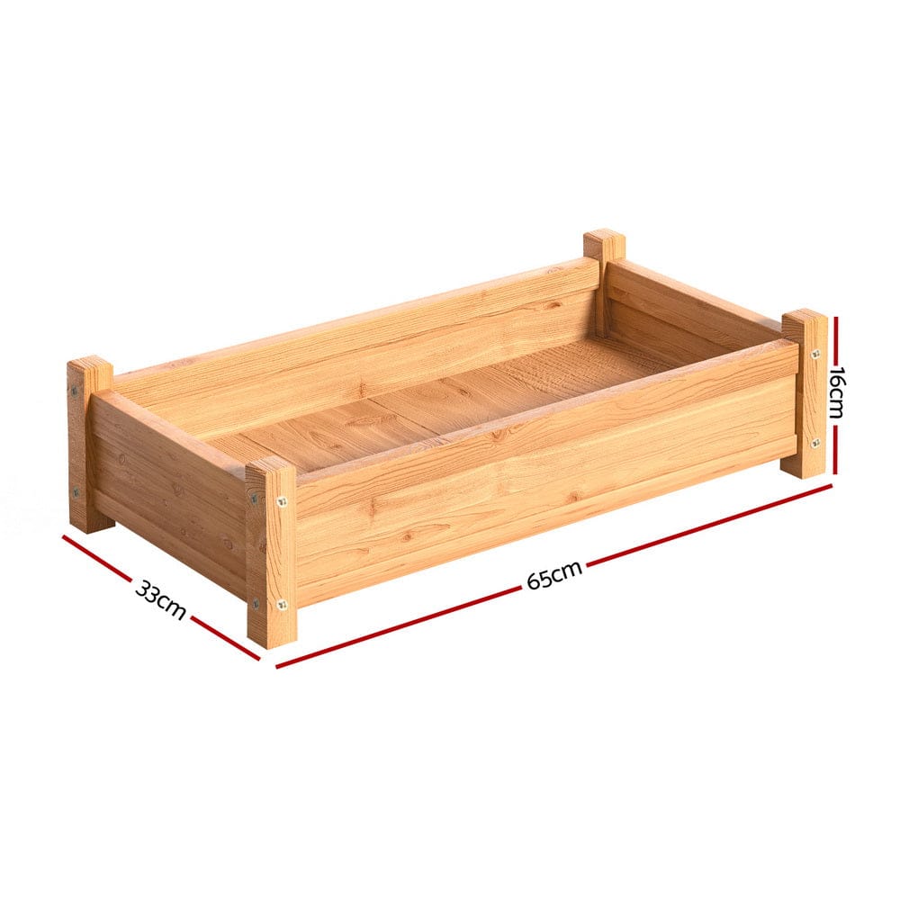 Green Fingers Home & Garden > Garden Beds > Garden Beds & Planters Green Fingers Garden Bed 65x33x16cm Wooden Planter Box Raised Container Growing