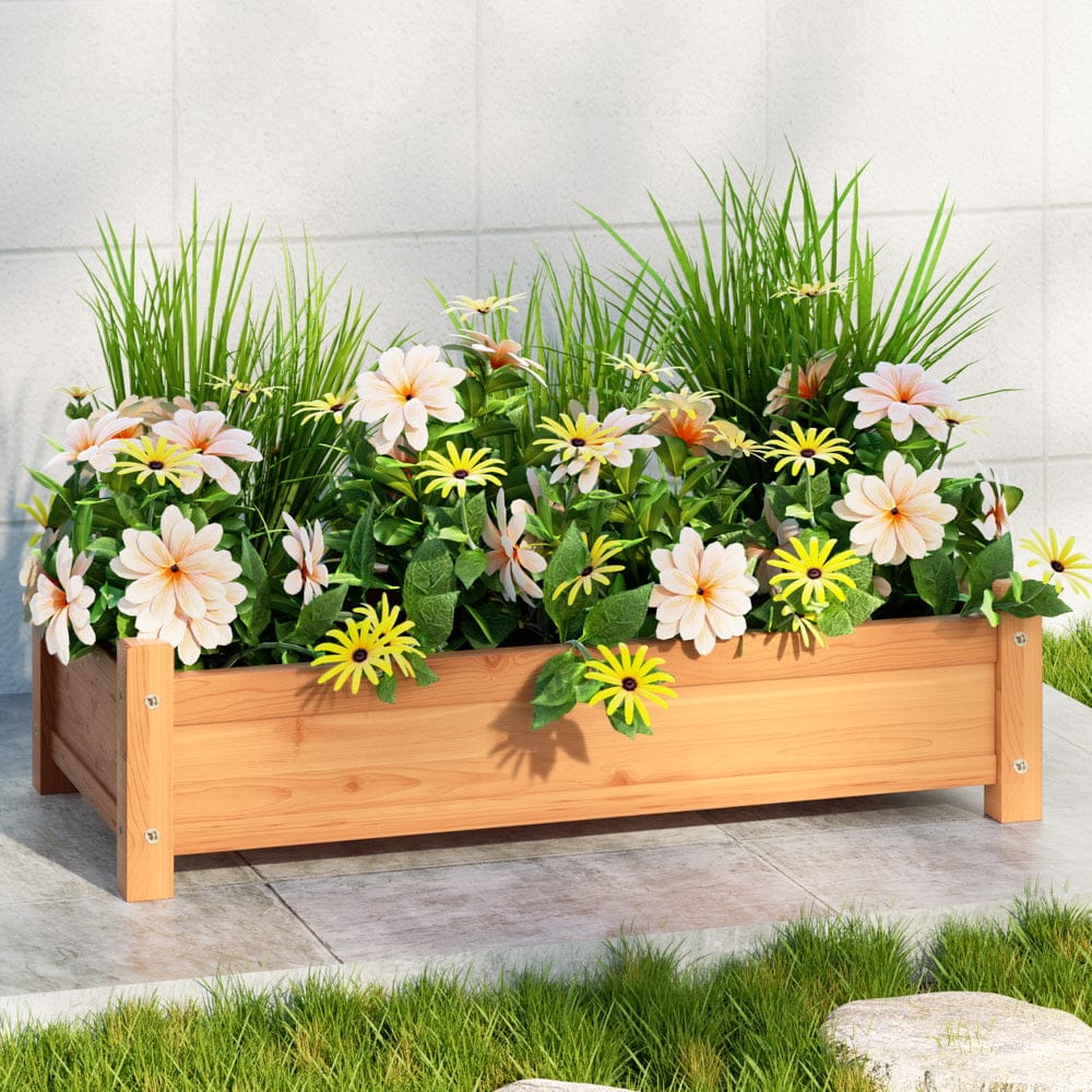 Green Fingers Home & Garden > Garden Beds > Garden Beds & Planters Green Fingers Garden Bed 65x33x16cm Wooden Planter Box Raised Container Growing