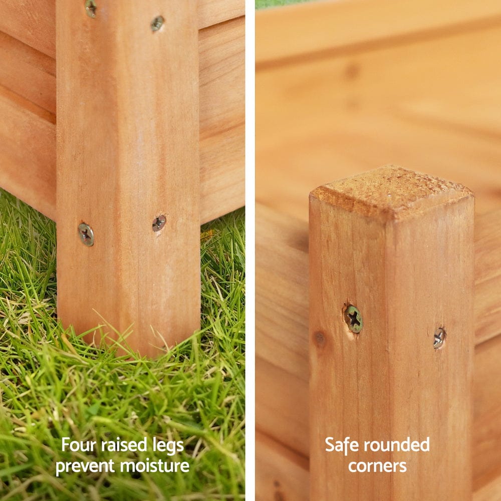 Green Fingers Home & Garden > Garden Beds > Garden Beds & Planters Green Fingers Garden Bed 65x33x16cm Wooden Planter Box Raised Container Growing