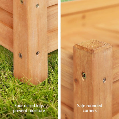 Green Fingers Home & Garden > Garden Beds > Garden Beds & Planters Green Fingers Garden Bed 65x33x16cm Wooden Planter Box Raised Container Growing