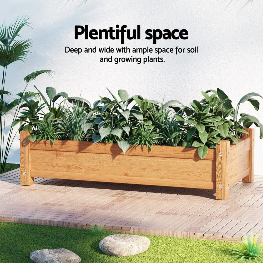 Green Fingers Home & Garden > Garden Beds > Garden Beds & Planters Green Fingers Garden Bed 65x33x16cm Wooden Planter Box Raised Container Growing