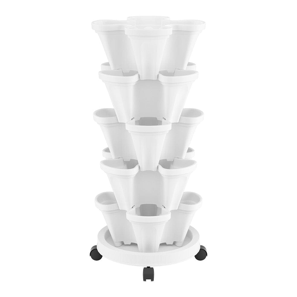 Green Fingers Home & Garden > Garden Beds > Grow Bags Green Fingers Garden Bed 5 Tier Vertical Garden Strawberry Stackable Planters Herbs Petunias