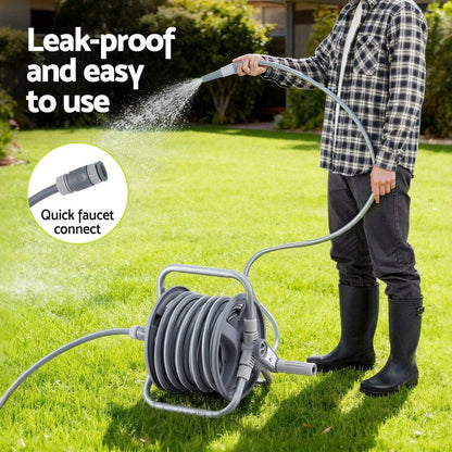 Green Fingers Home & Garden > Garden Tools > Garden Hoses Green Fingers 20m Retractable Garden Hose Reel Heavy Duty 1/2" Hose Auto Rewind