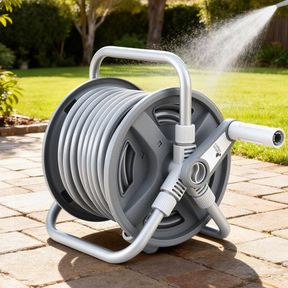 Green Fingers Home & Garden > Garden Tools > Garden Hoses Green Fingers 20m Retractable Garden Hose Reel Heavy Duty 1/2" Hose Auto Rewind