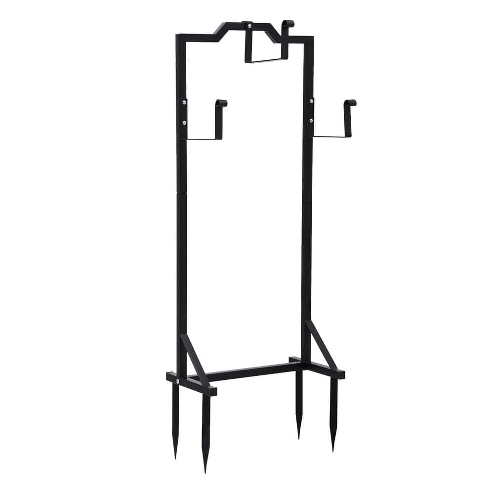 Green Fingers Home & Garden > Garden Tools > Garden Hoses Green Fingers Garden Hose Holder Metal Portable Freestanding Hose Stand 4 Spikes Black