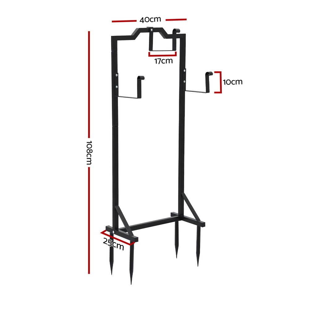 Green Fingers Home & Garden > Garden Tools > Garden Hoses Green Fingers Garden Hose Holder Metal Portable Freestanding Hose Stand 4 Spikes Black